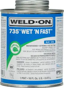 Weld-On 12496 Pint 735 Wet 'R Dry PVC Cement